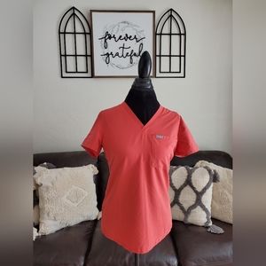 Rare Figs Coral Pink V Neck Catarina Scub Top Size XS Classic Boho Chic